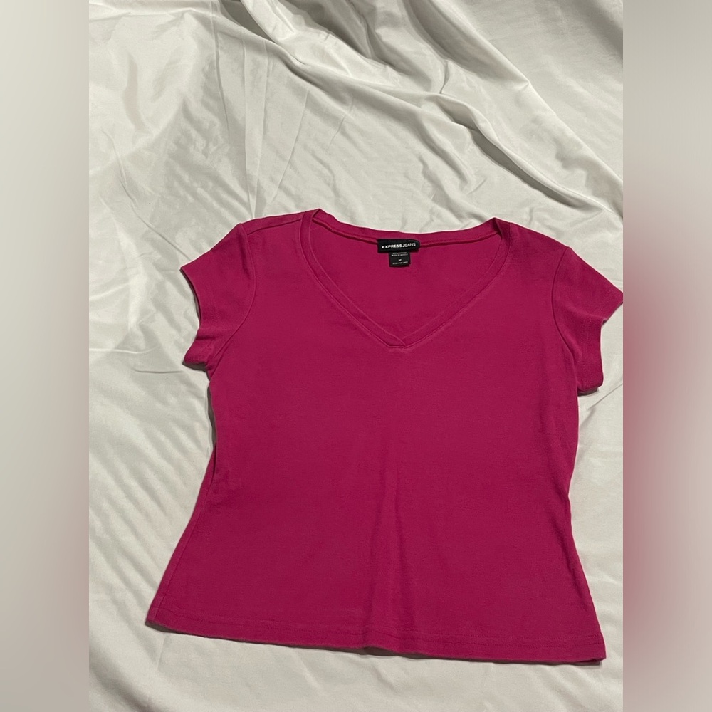 Y2K Vintage V neck short sleeve knit from express jeans - Picture 2 of 3